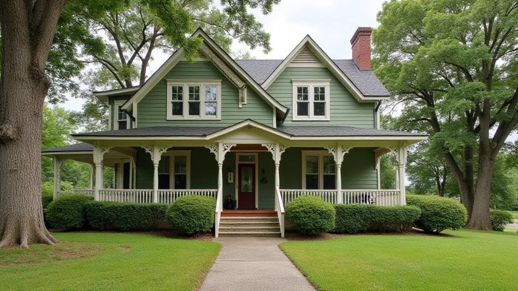Arkansas Folk Victorian house in a rural setting