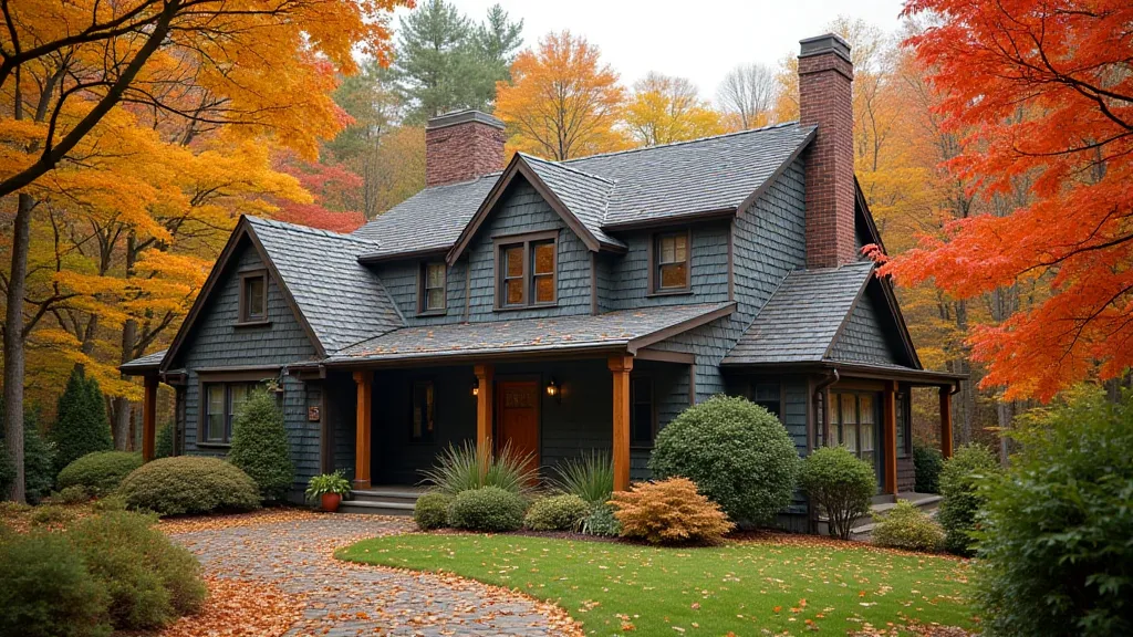 Classic Cape Cod house in autumn
