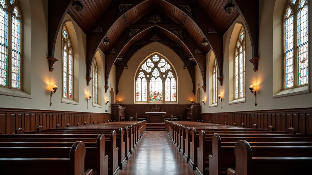Interior of a New England Gothic Revival Church