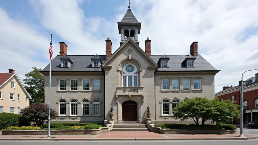 New England Gothic Revival Town Hall