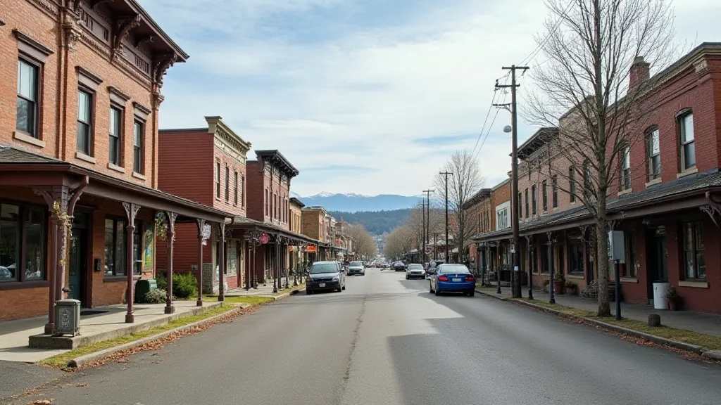 Street scene showing several buildings