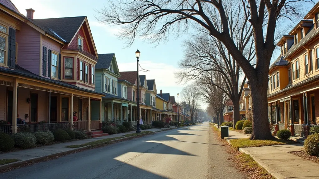 Arkansas Folk Victorian houses in a small town