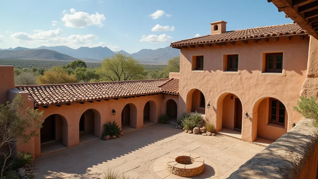 Spanish Colonial house with courtyard